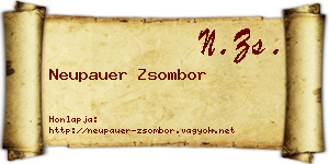 Neupauer Zsombor névjegykártya